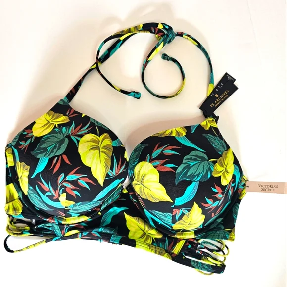 Victoria's Secret Archives Bombshell Pushup Longline Bikini Top Sz 36D NWT - Picture 4 of 10